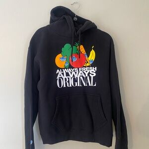 adidas Black Hoodie with Fruit Graphic